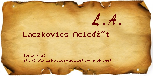 Laczkovics Acicét névjegykártya